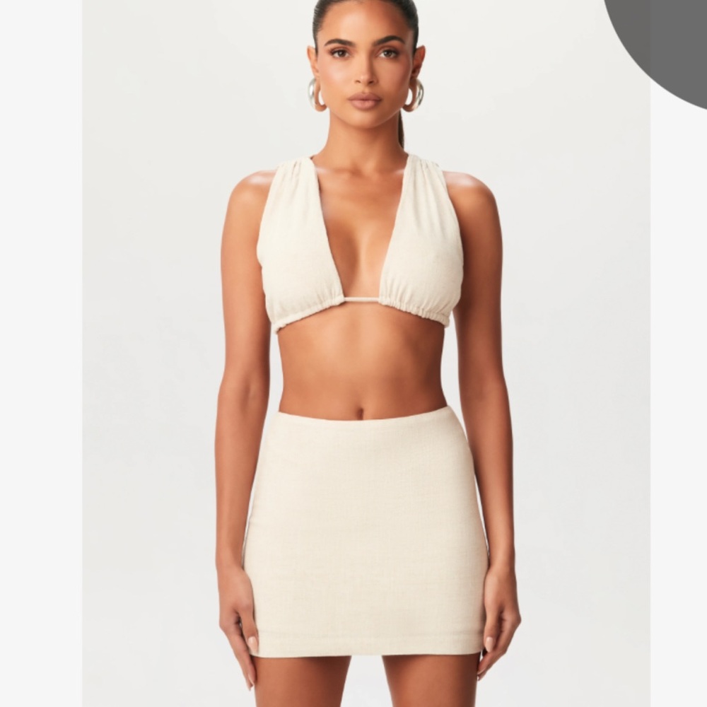 Naked Wardrobe Cream Mini Skirt